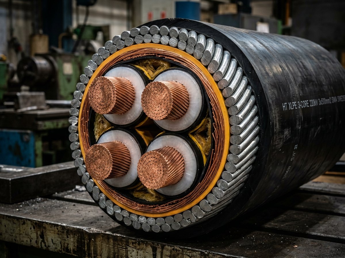 HT 11 kV three core aluminium conductor XLPE armoured cables