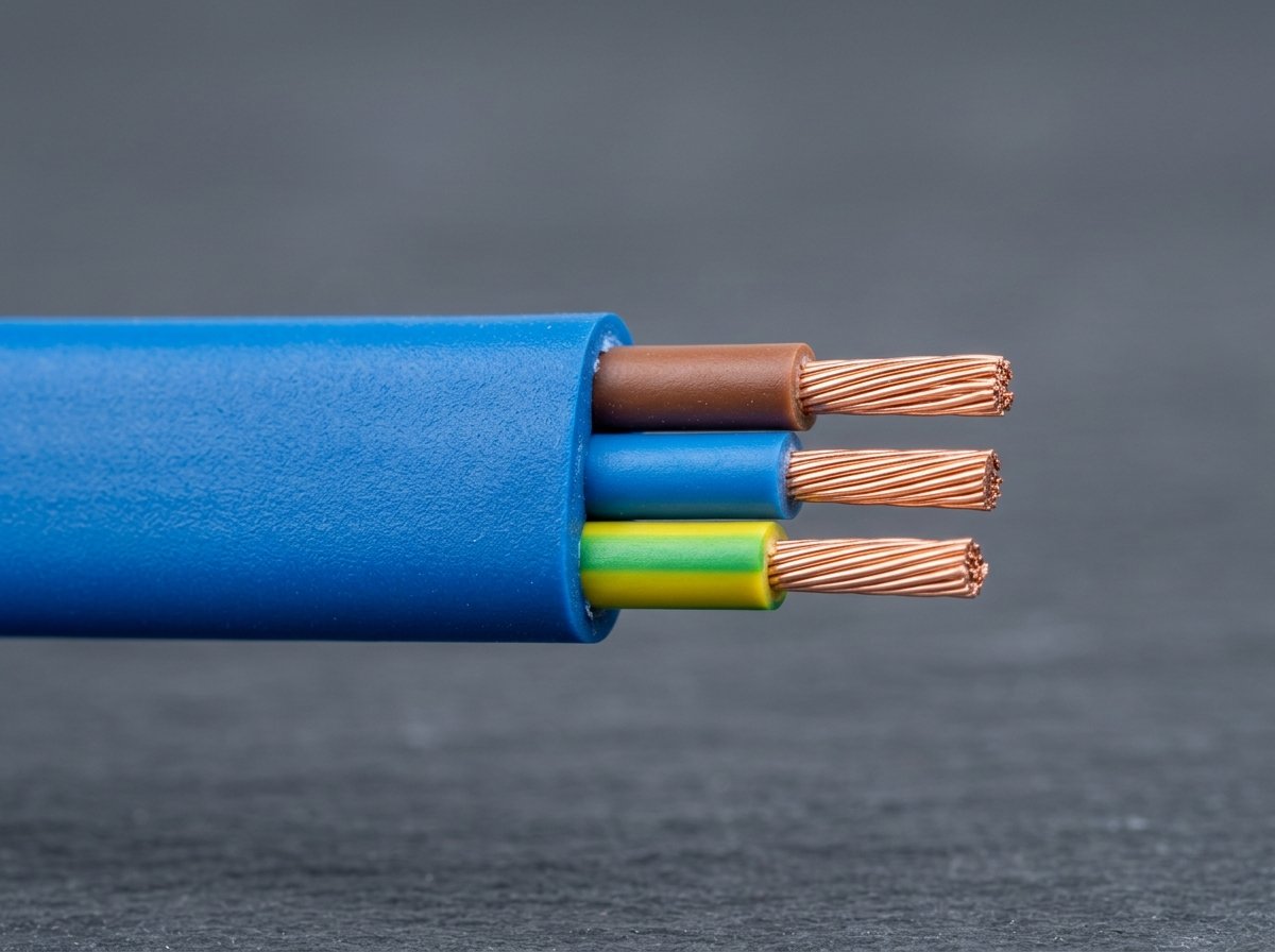 Three core flat PVC insulated and sheathed submersible copper cables